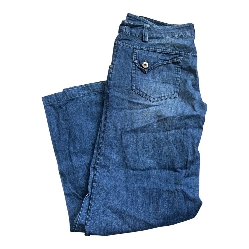 VTG Miss Miss by Valentina Flare Wide Leg Jeans Blue Denim Italy Size: M (10)